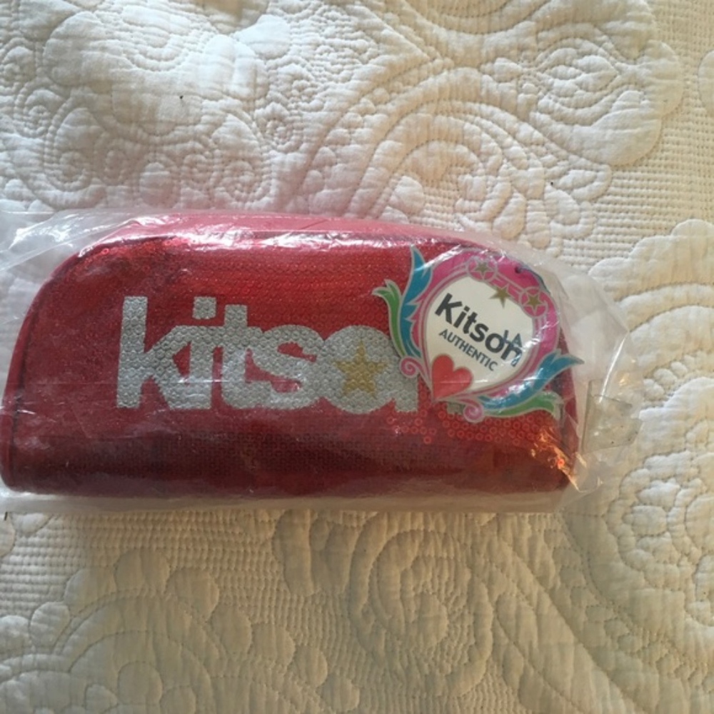 NWT Kitson Red sequins make up bag.
